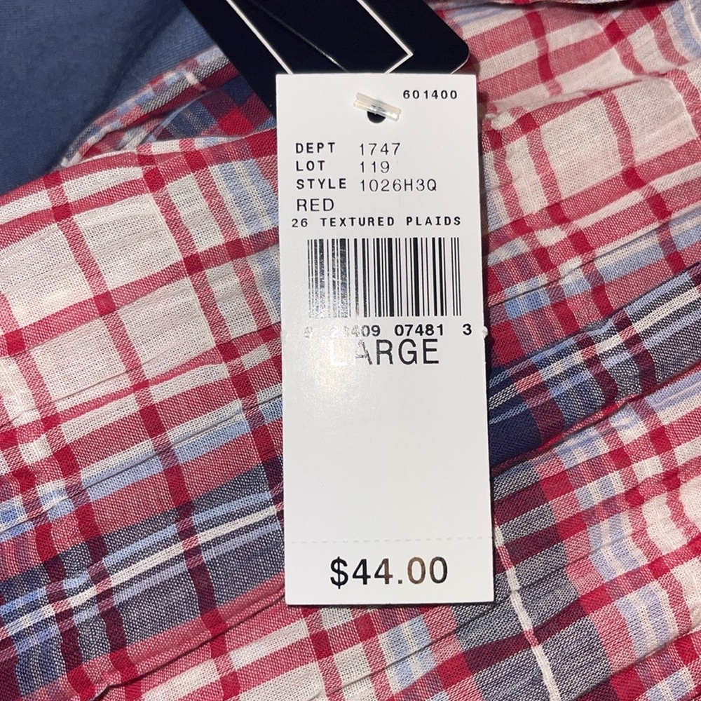 A. Byer Women's Off The Shoulder Red and White and Blue plaid - Picture 7 of 9